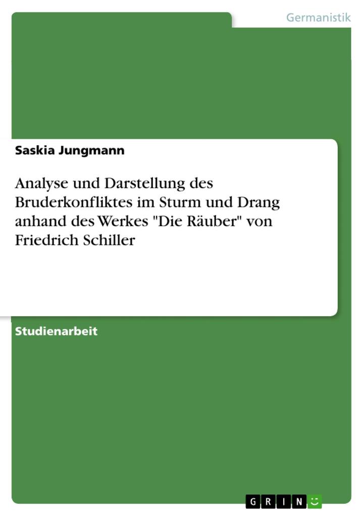 Analyse und Darstellung des Bruderkonfliktes im Sturm und Drang anhand des Werkes Die Räuber von Friedrich Schiller - Saskia Jungmann