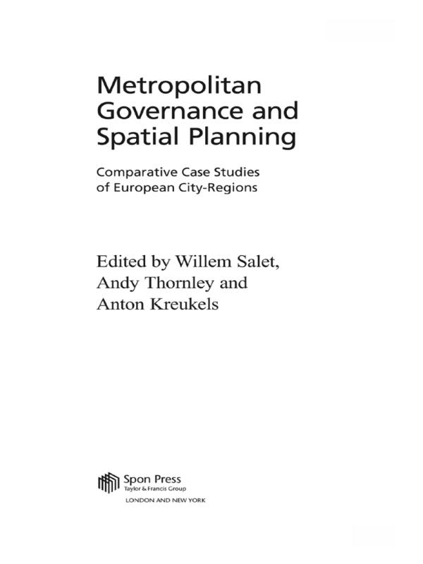 Metropolitan Governance and Spatial Planning