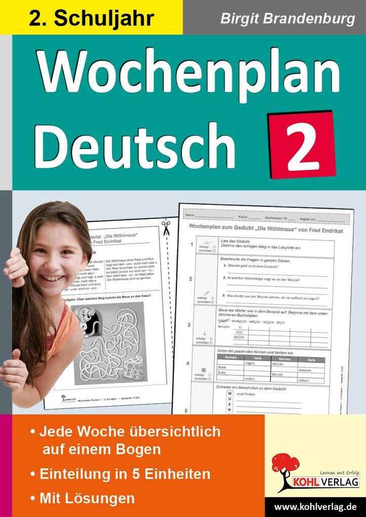 Wochenplan Deutsch 2. Schuljahr - Birgit Brandenburg