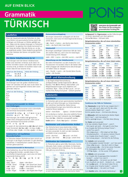 PONS Grammatik auf einen Blick Türkisch: Alle wichtigen grammatischen Themen auf einen Blick (PONS auf einen Blick) - Bild 3