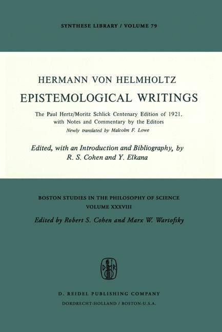 Epistemological Writings - H. von Helmholtz
