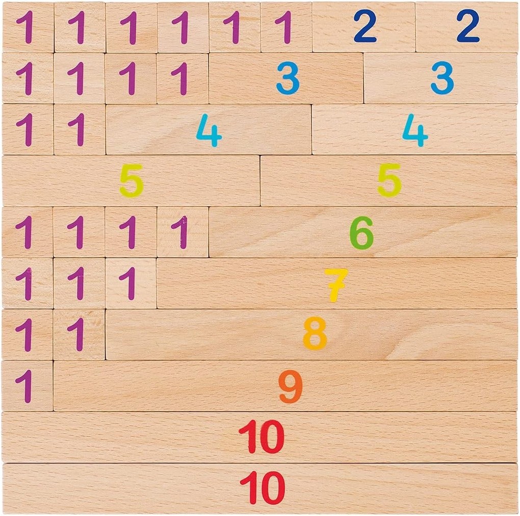 Rechenstäbe | 10= 24 x 1,2 x 2,3 cm, Holz, mit Holzkasten, 36 Teile, Stück - Image 11