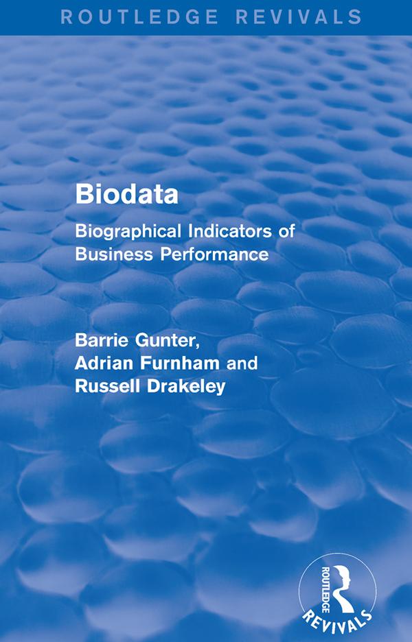 Biodata (Routledge Revivals) - Barrie Gunter/ Adrian Furnham/ Russell Drakeley