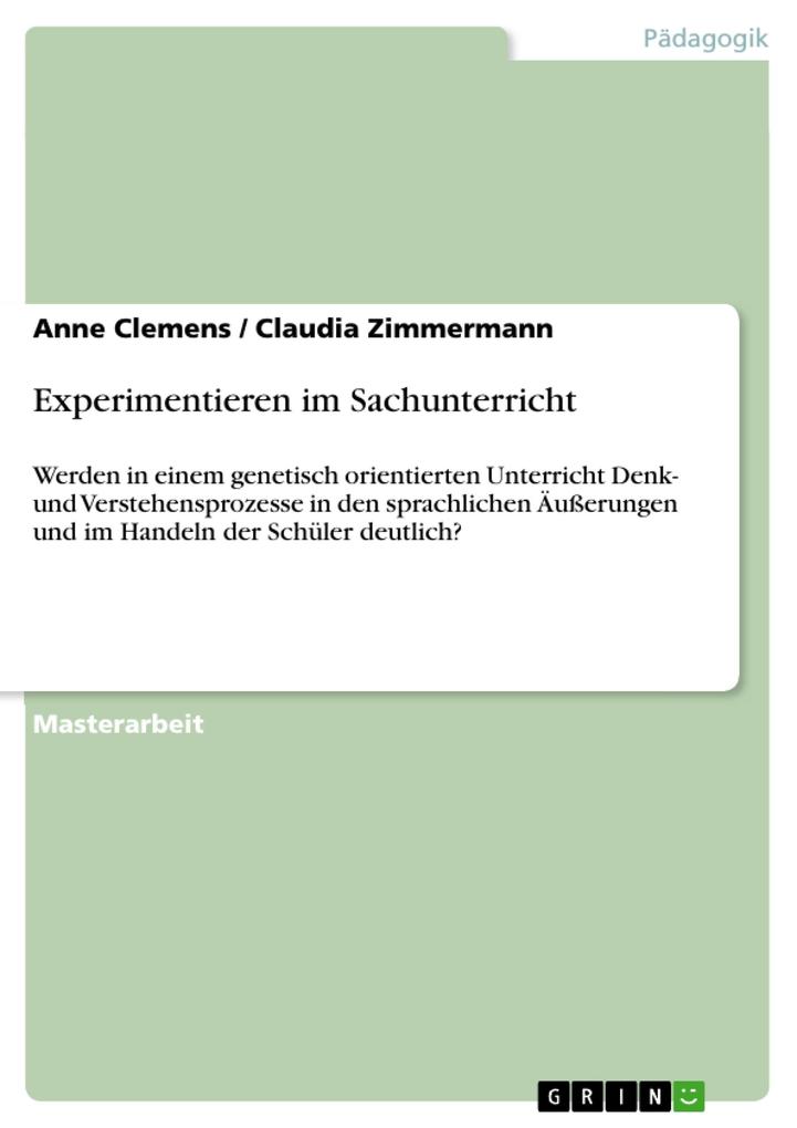 Experimentieren im Sachunterricht - Anne Clemens/ Claudia Zimmermann