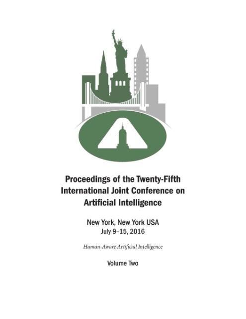 Proceedings of the Twenty-Fifth International Joint Conference on Artificial Intelligence - Volume Two als Taschenbuch von - AAAI