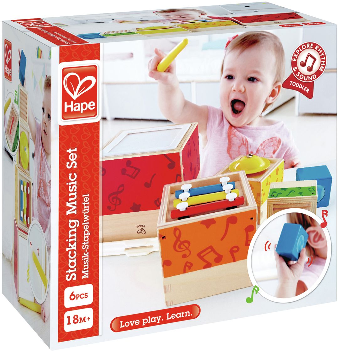 Hape Beige/Blau/Rot Musik-Stapelwürfel (Deutsch) - Bild 9