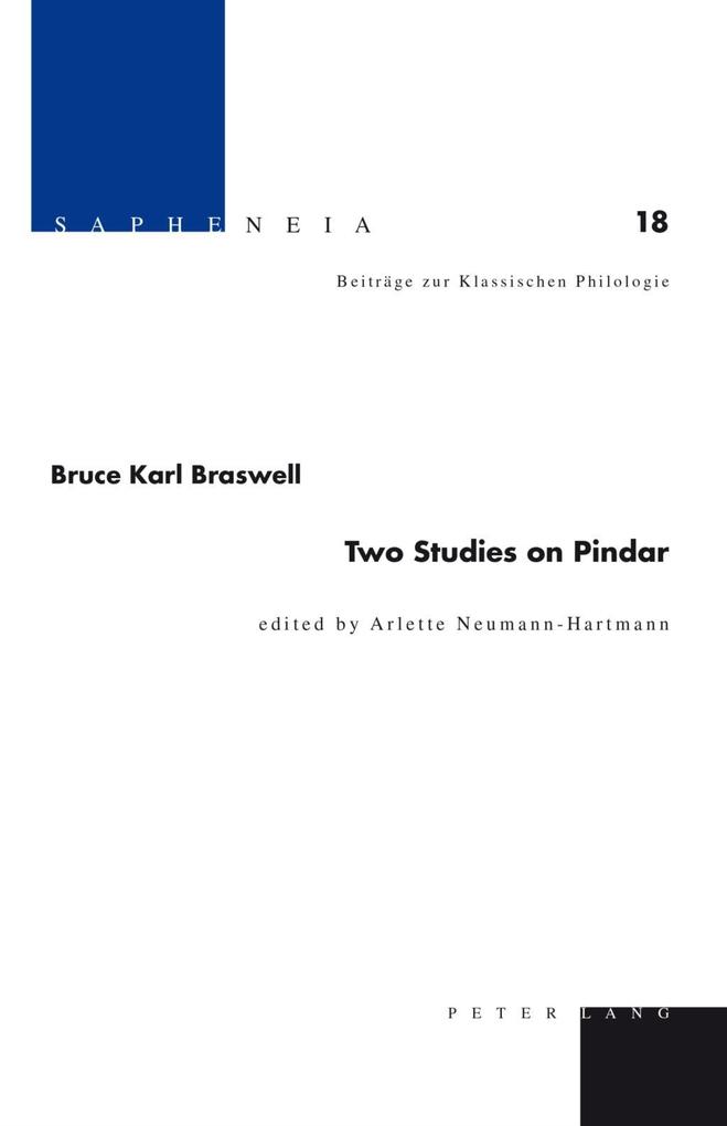 Two Studies on Pindar - Arlette Neumann