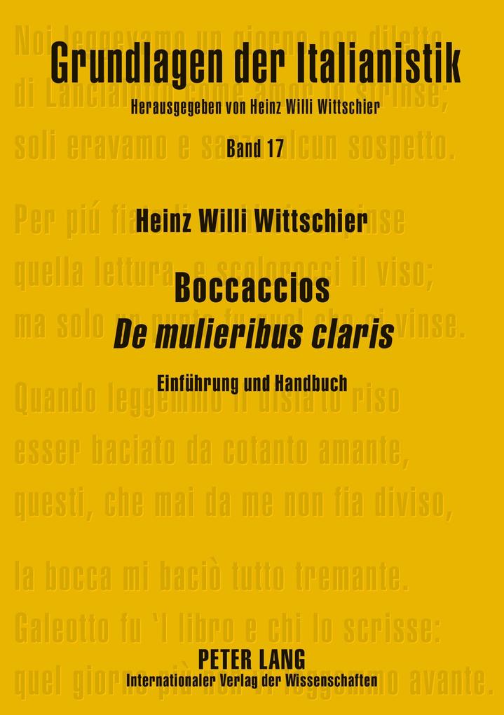 Boccaccios De mulieribus claris - Wittschier Heinz Willi Wittschier