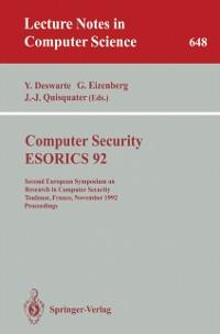 Computer Security - ESORICS 92