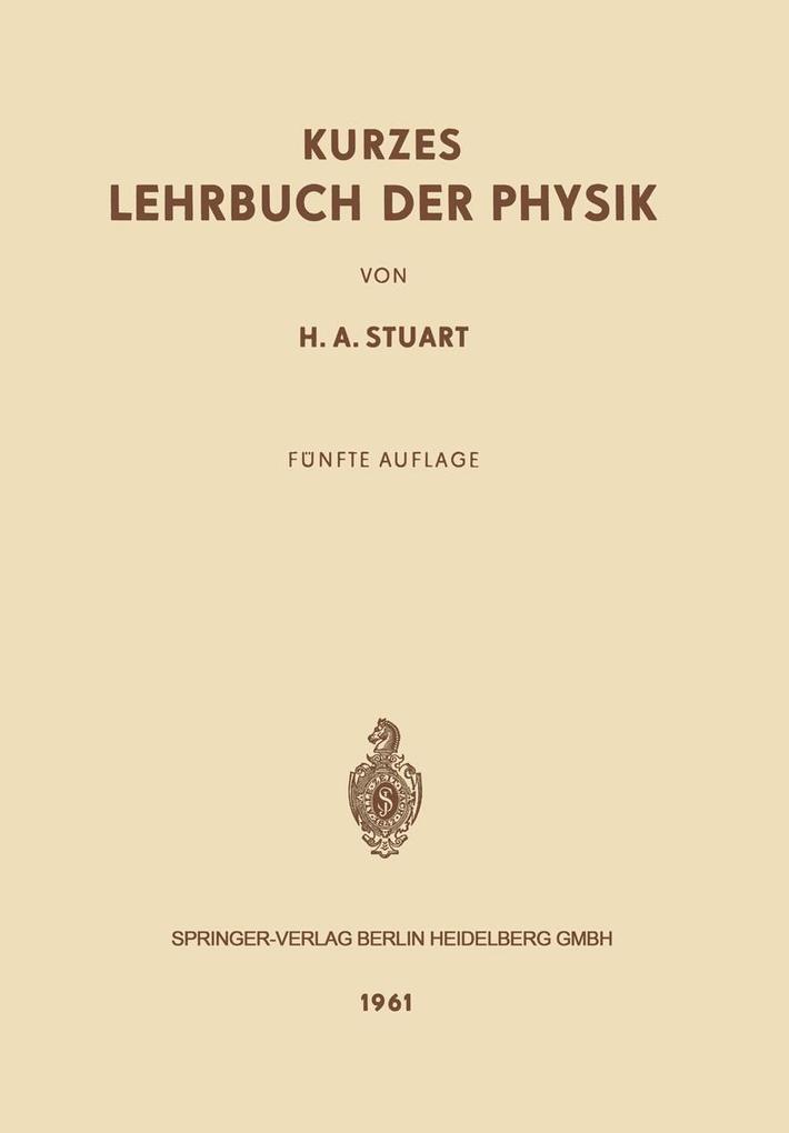 Kurzes Lehrbuch der Physik - Herbert A. Stuart