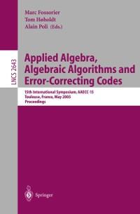 Applied Algebra Algebraic Algorithms and Error-Correcting Codes