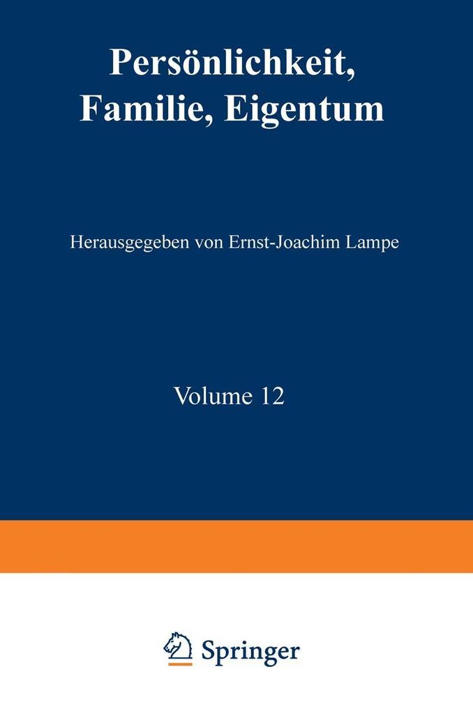 Persönlichkeit Familie Eigentum - Ernst-Joachim Lampe