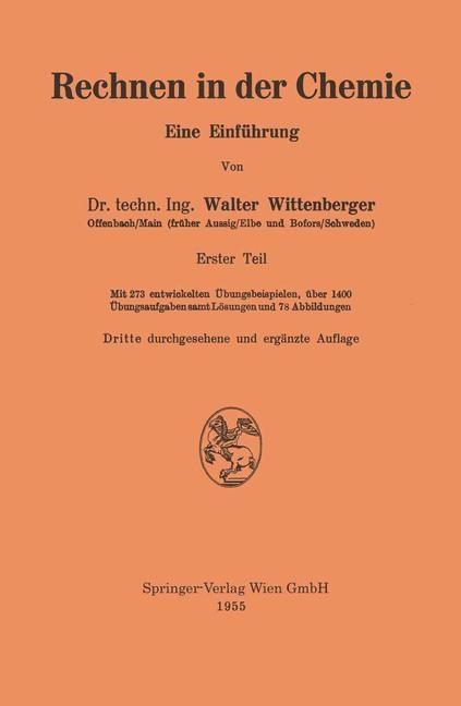 Rechnen in der Chemie - Walter Wittenberger