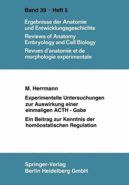 Experimentelle Untersuchungen zur Auswirkung einer einmaligen ACTH-Gabe - M. Hermann