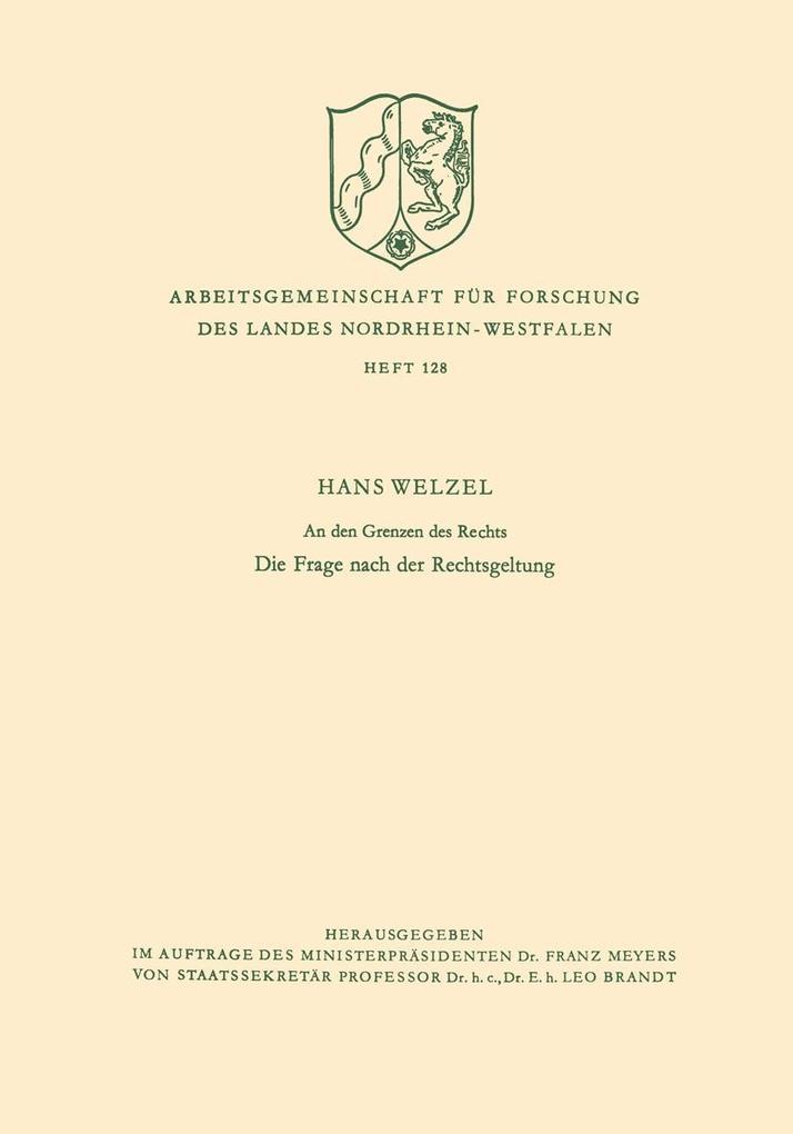 An den Grenzen des Rechts - Hans Welzel