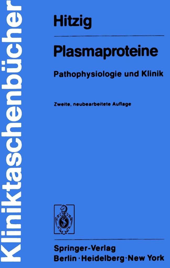 Plasmaproteine - Walter H. Hitzig