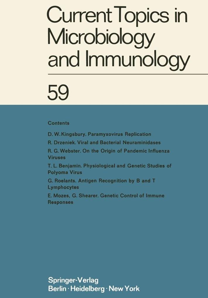 Current Topics in Microbiology and Immunology - W. Arber/ W. Braun/ R. Haas/ W. Henle/ P. H. Hofschneider