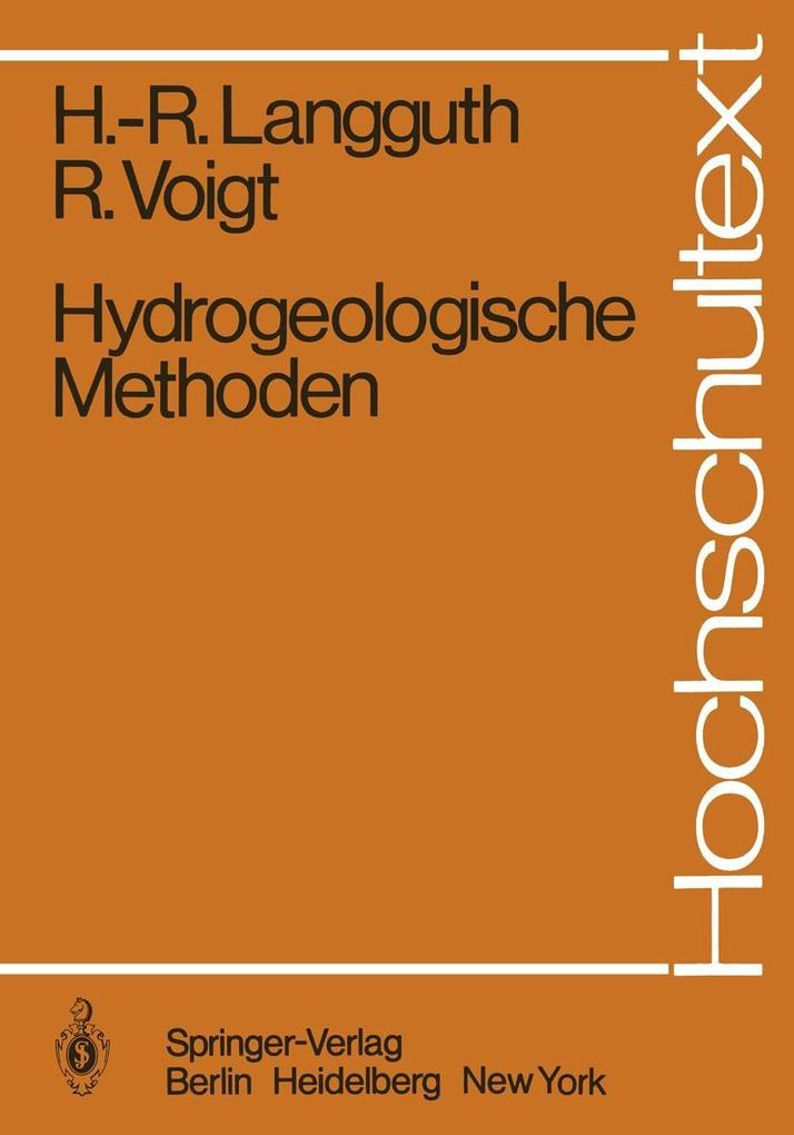 Hydrogeologische Methoden - Horst R. Langguth/ Rudolf Voigt