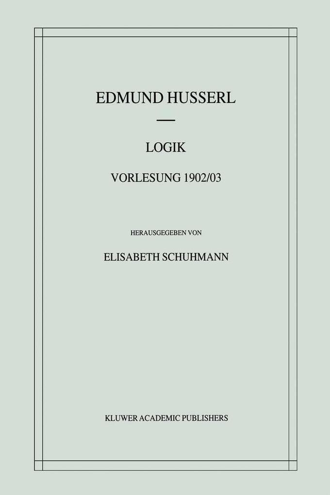 Logik - Edmund Husserl