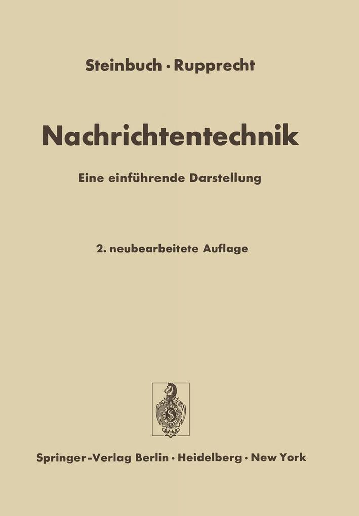 Nachrichtentechnik - Karl Steinbuch/ Werner Rupprecht