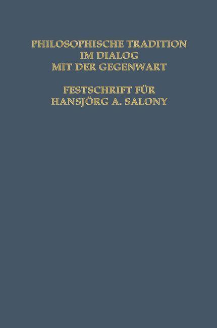 Philosophische Tradition im Dialog mit der Gegenwart - CESANA/ RUBITSCHON