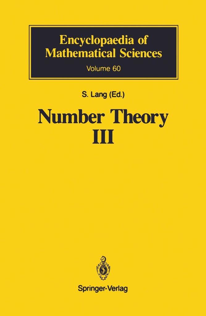 Number Theory III - Serge Lang