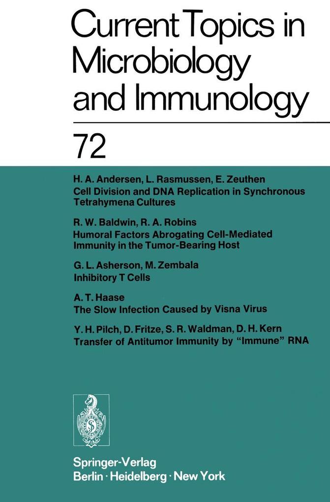 Current Topics in Microbiology and Immunology / Ergebnisse der Mikrobiologie und Immunitätsforschung - W. Arber/ W. Henle/ P. H. Hofschneider/ J. H. Humphrey/ N. K. Jerne