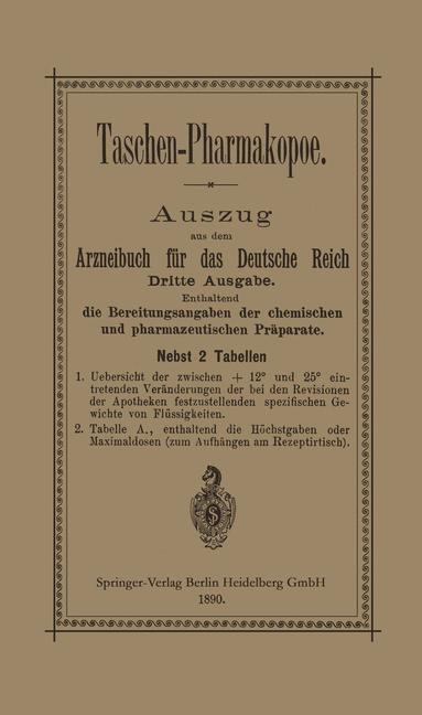 Taschen-Pharmakopoe - Julius Springer Verlag