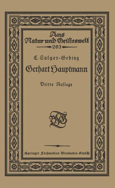 Gerhart Hauptmann - Emil Sulger-Gebing
