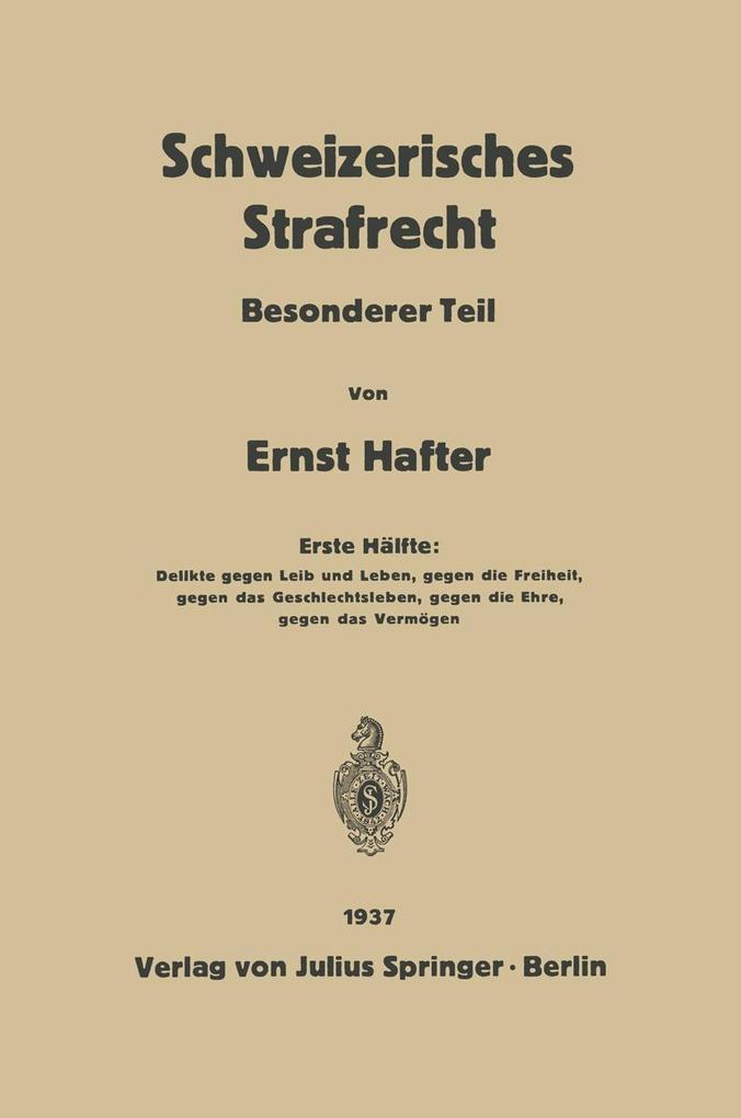 Schweizerisches Strafrecht - Ernst Hafter