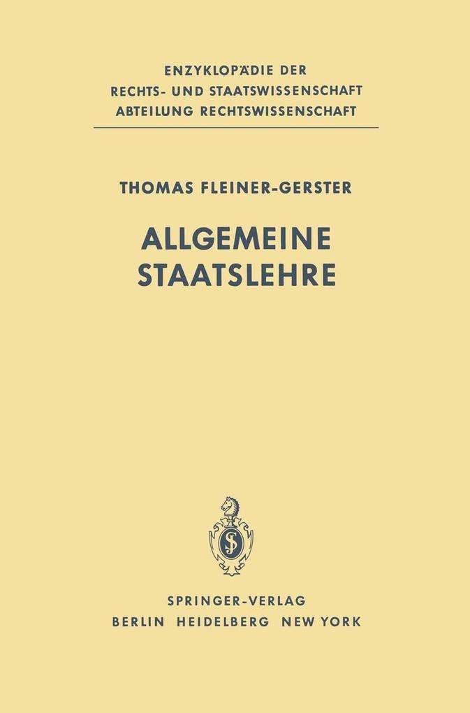 Allgemeine Staatslehre - T. Fleiner-Gerster
