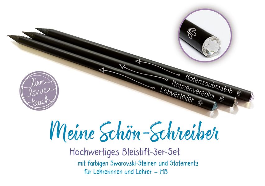 Meine Schön-Schreiber - ""live - love - teach"": Hochwertiges Bleistift-3er-Set, - Image 3