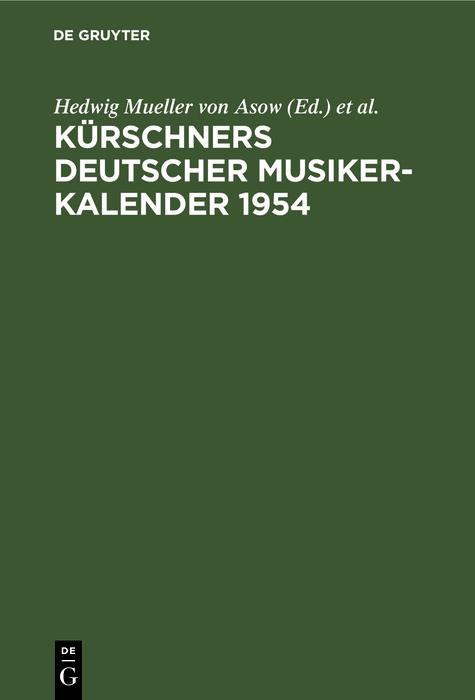 Kürschners Deutscher Musiker-Kalender 1954