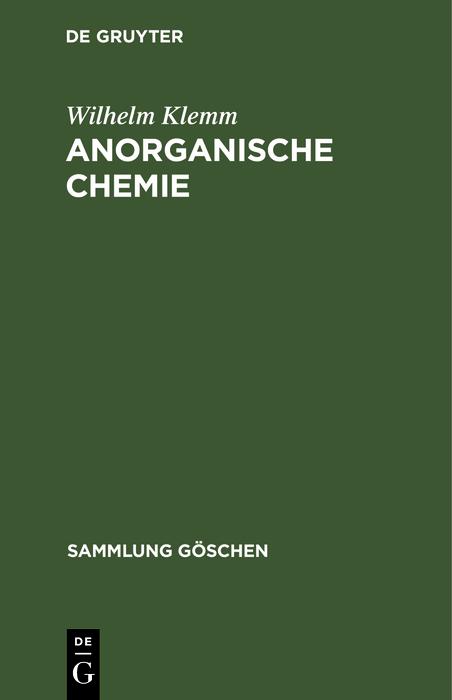 Anorganische Chemie - Wilhelm Klemm