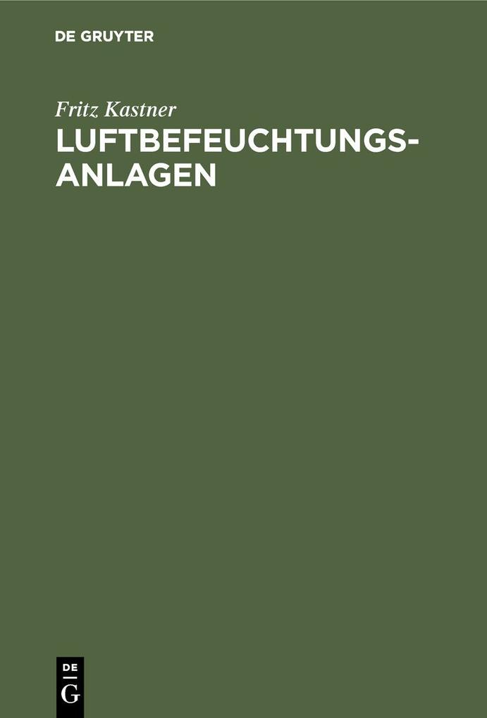 Luftbefeuchtungsanlagen - Fritz Kastner