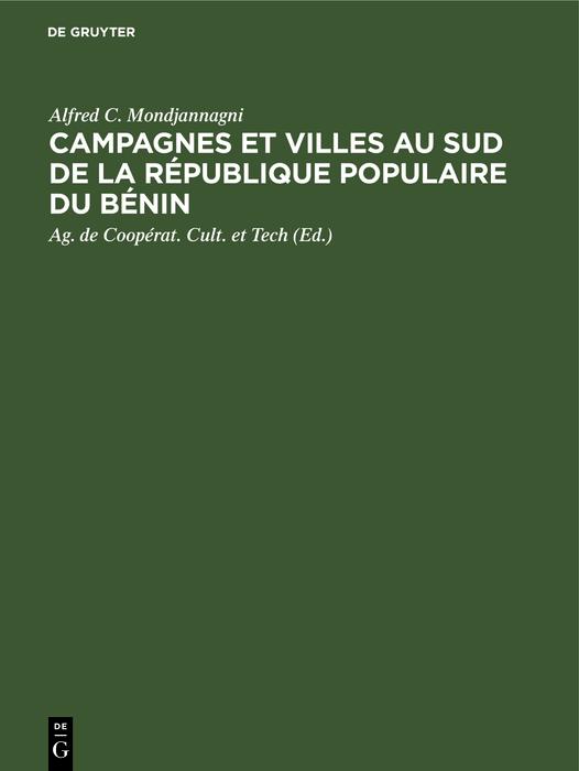 Campagnes et villes au Sud de la République Populaire du Bénin