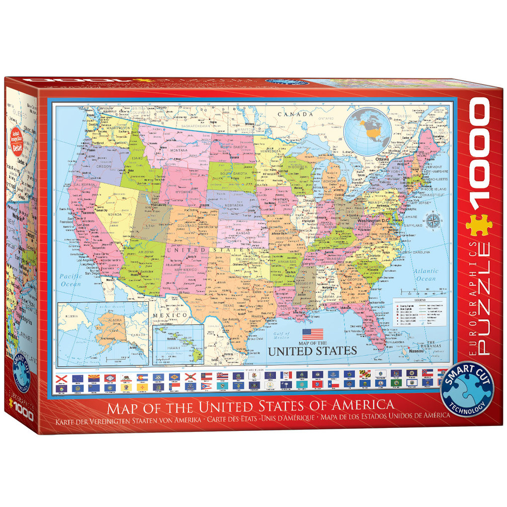 Karte Der Vereinigten Staaten Von Amerika Puzzle Spielware