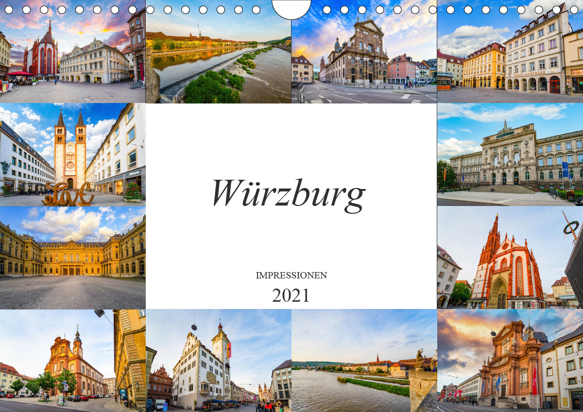 Würzburg Impressionen (Wandkalender 2021 DIN A4 quer)
