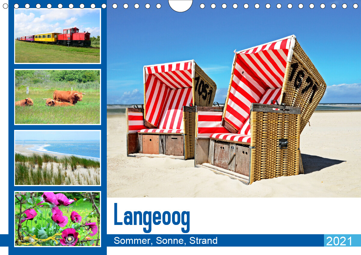 Langeoog - Sommer Sonne Strand (Wandkalender 2021 DIN A4 quer)