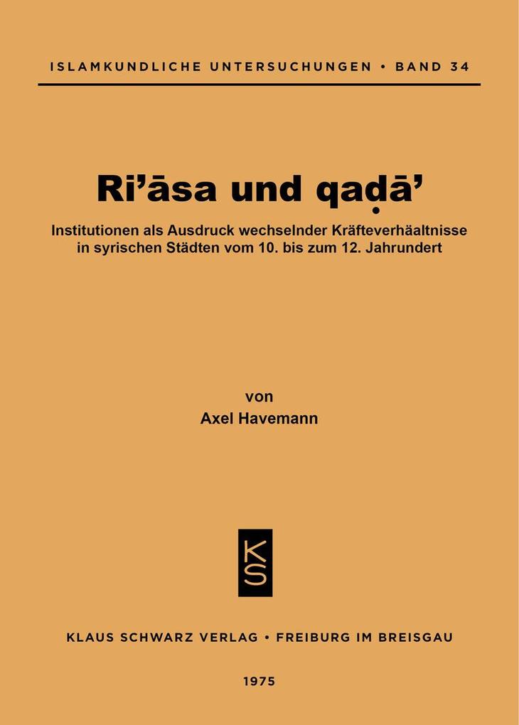 Ri'asa und qada' - Axel Havemann