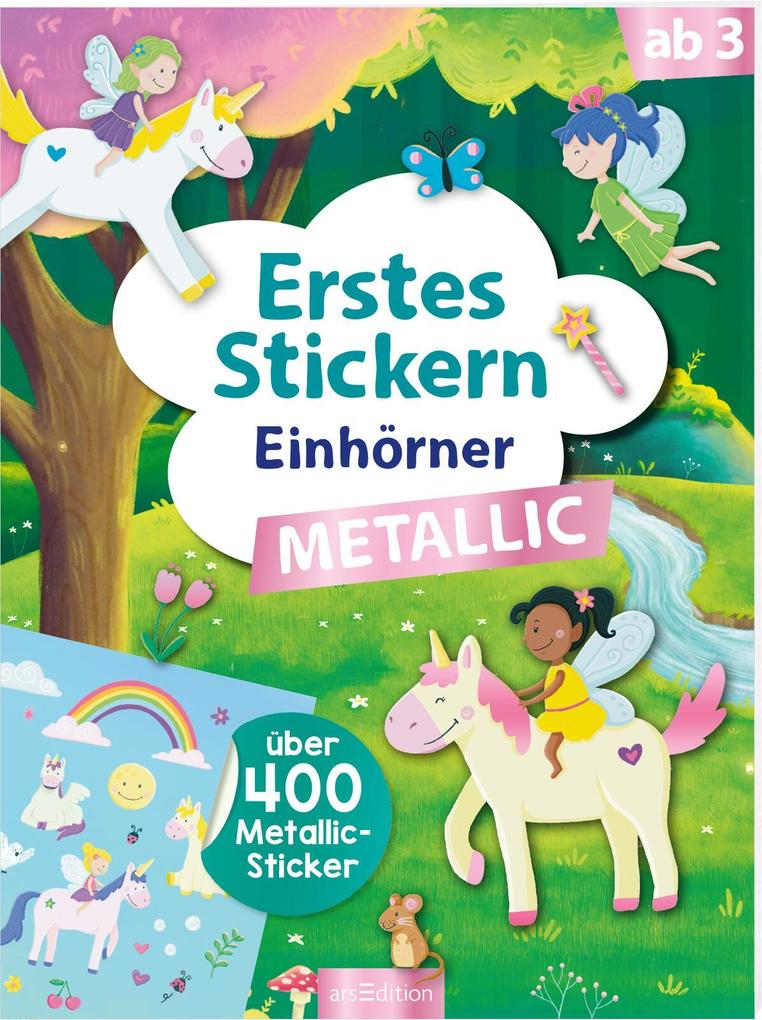 Erstes Stickern Metallic – Einhörner: Über 400 Metallic-Sticker | Erstes Stickerheft mit Folienstickern für Kindergartenkinder ab 3 Jahren - Bild 11