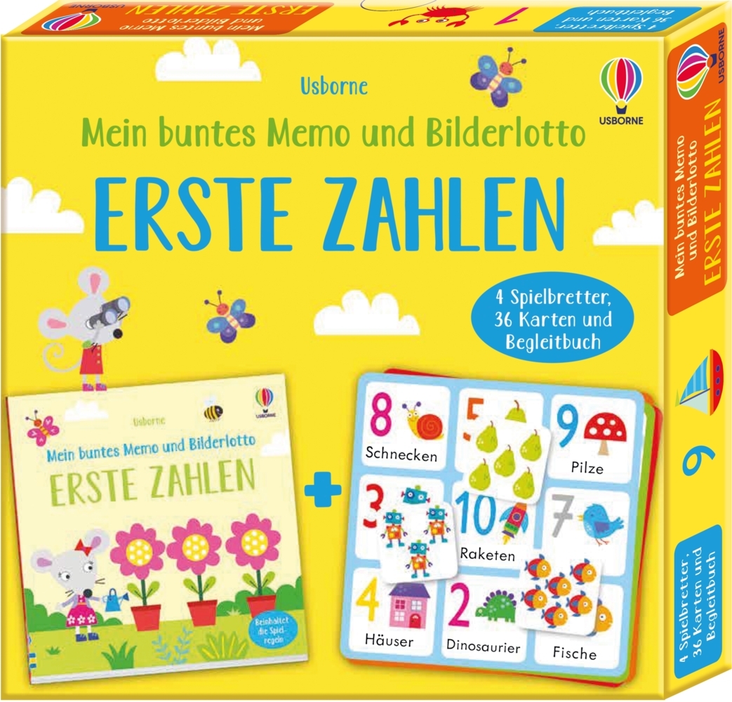 Usborne Publishing Mehrfarbig Mein Buntes Memo Und Bilderlotto: Erste Zahlen (Deutsch) - Image 12