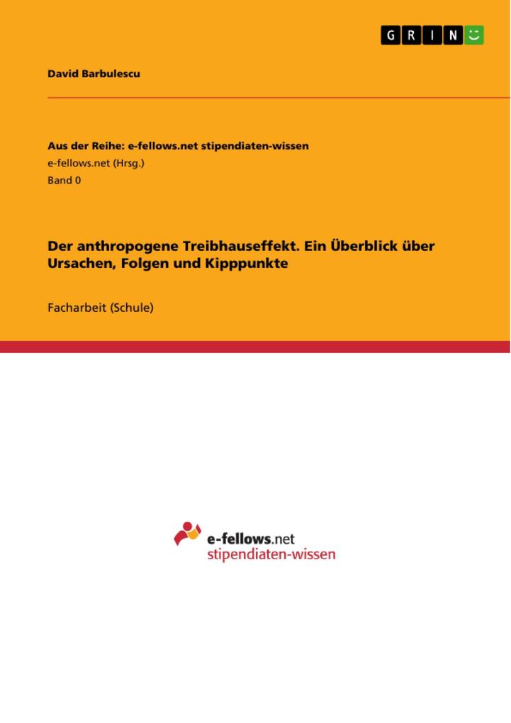 Der anthropogene Treibhauseffekt. Ein Überblick über Ursachen Folgen und Kipppunkte - David Barbulescu