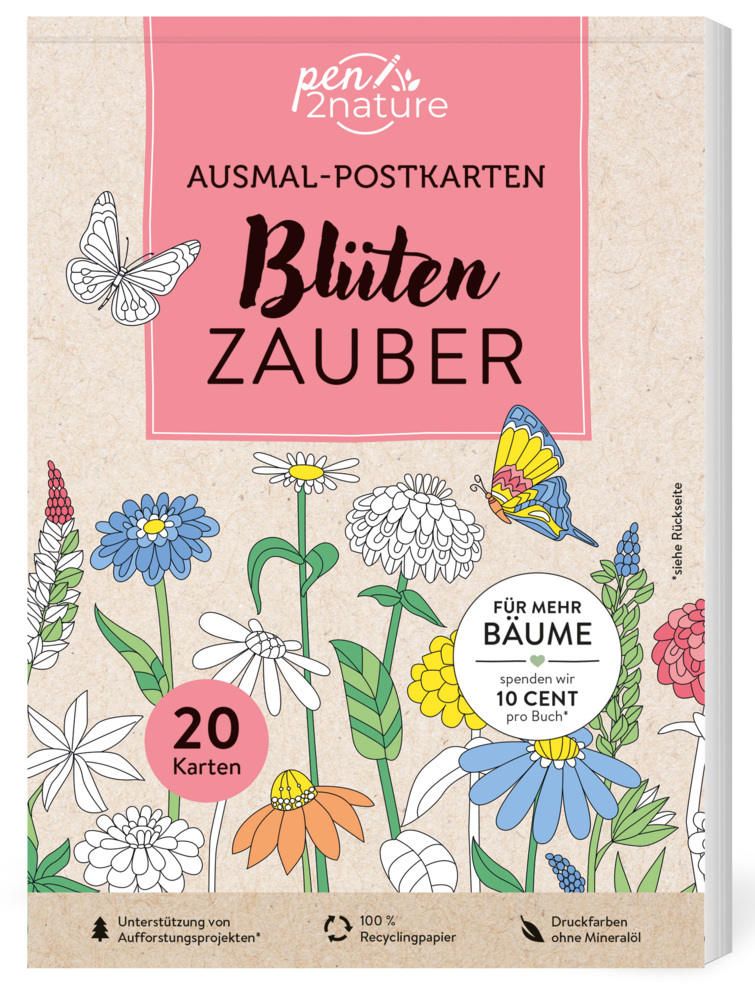 Ausmal-Postkarten Blütenzauber | 20 Karten - Taschenbuch - Image 4