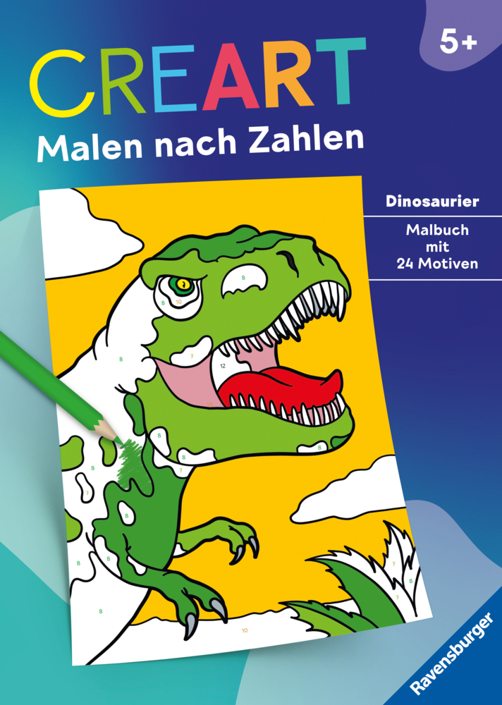 Ravensburger CreArt Malen nach Zahlen ab 5 Dinosaurier - 24 Motive - Image 7