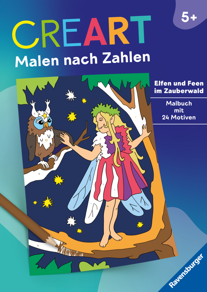 Ravensburger Mädchen 48854 Creart Malen Nach Zahlen Ab 5: Elfen Und Feen Im Zauberwald - Image 5