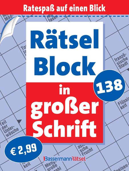 Rätselblock in großer Schrift 138 (5 Exemplare à 299 EUR)