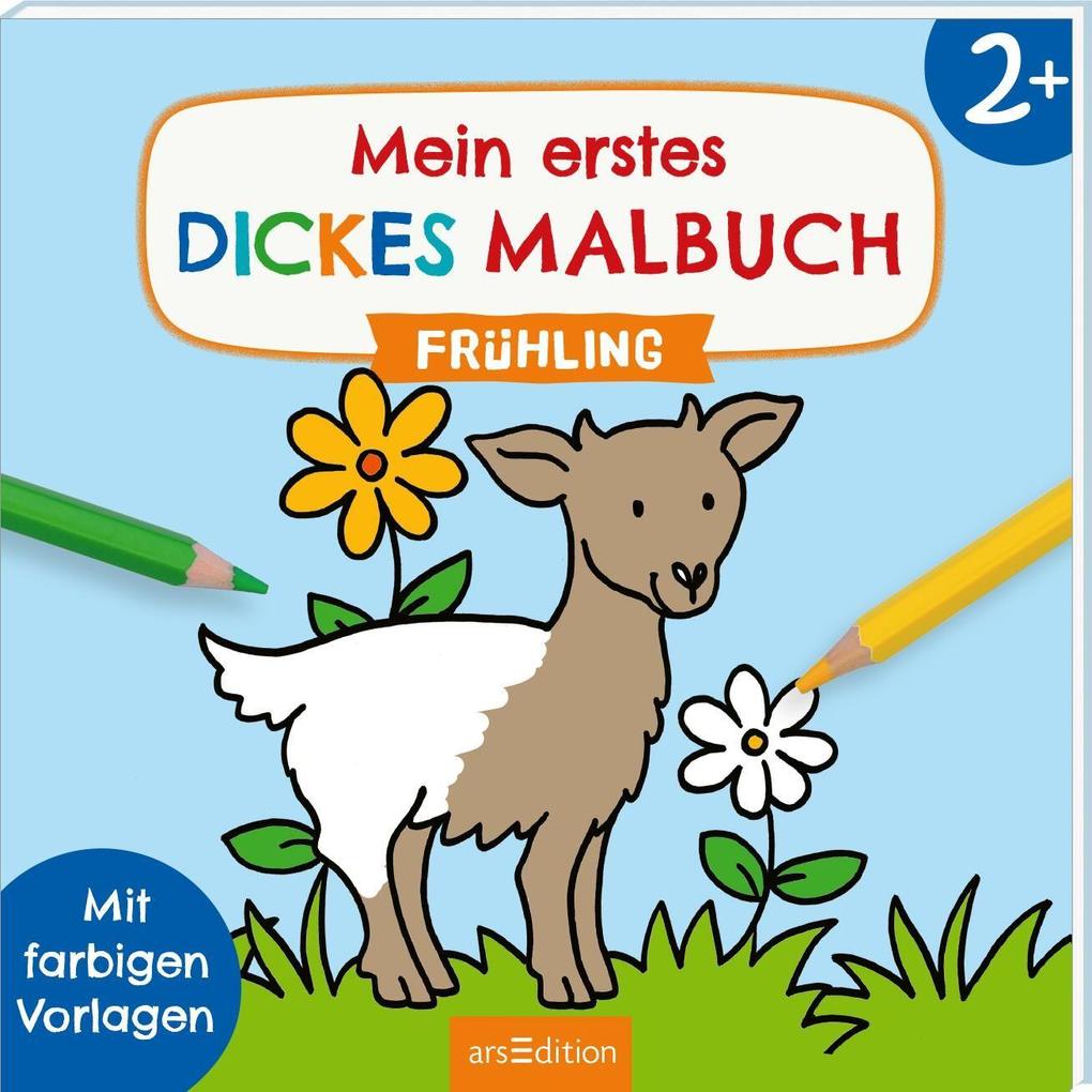 Mein erstes dickes Malbuch ab 2 – Frühling: Mit farbigen Vorlagen | Erstes Ausmalen mit einfachen Motiven zum Thema Ostern und Frühling (Malbuch ab 2 Jahren) - Bild 4