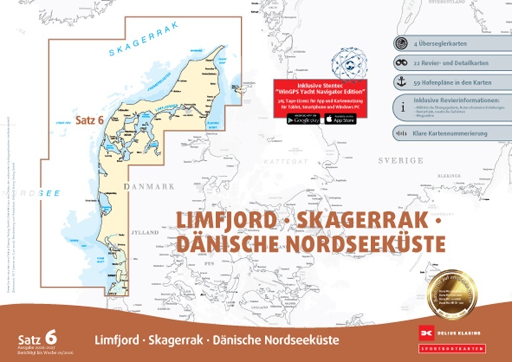 Delius Klasing Vlg Gmbh Sportbootkarten Satz 6: Limfjord - Skagerrak - Dänische Nordseeküste (Ausgabe 2026/2027) - Image 4