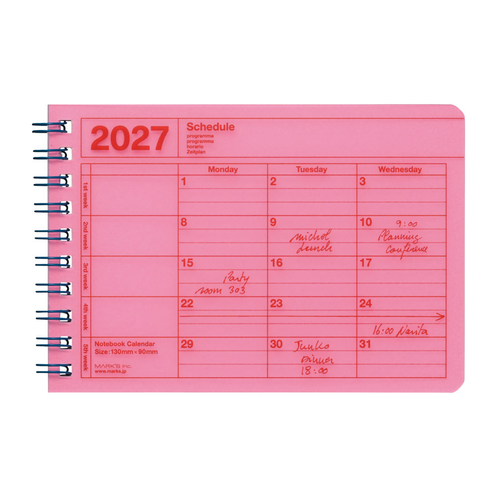 Mark's 2027 Notebook Calendar XS, Pink | Mark's Inc | Englisch | Kalender | 2027 - Bild 5